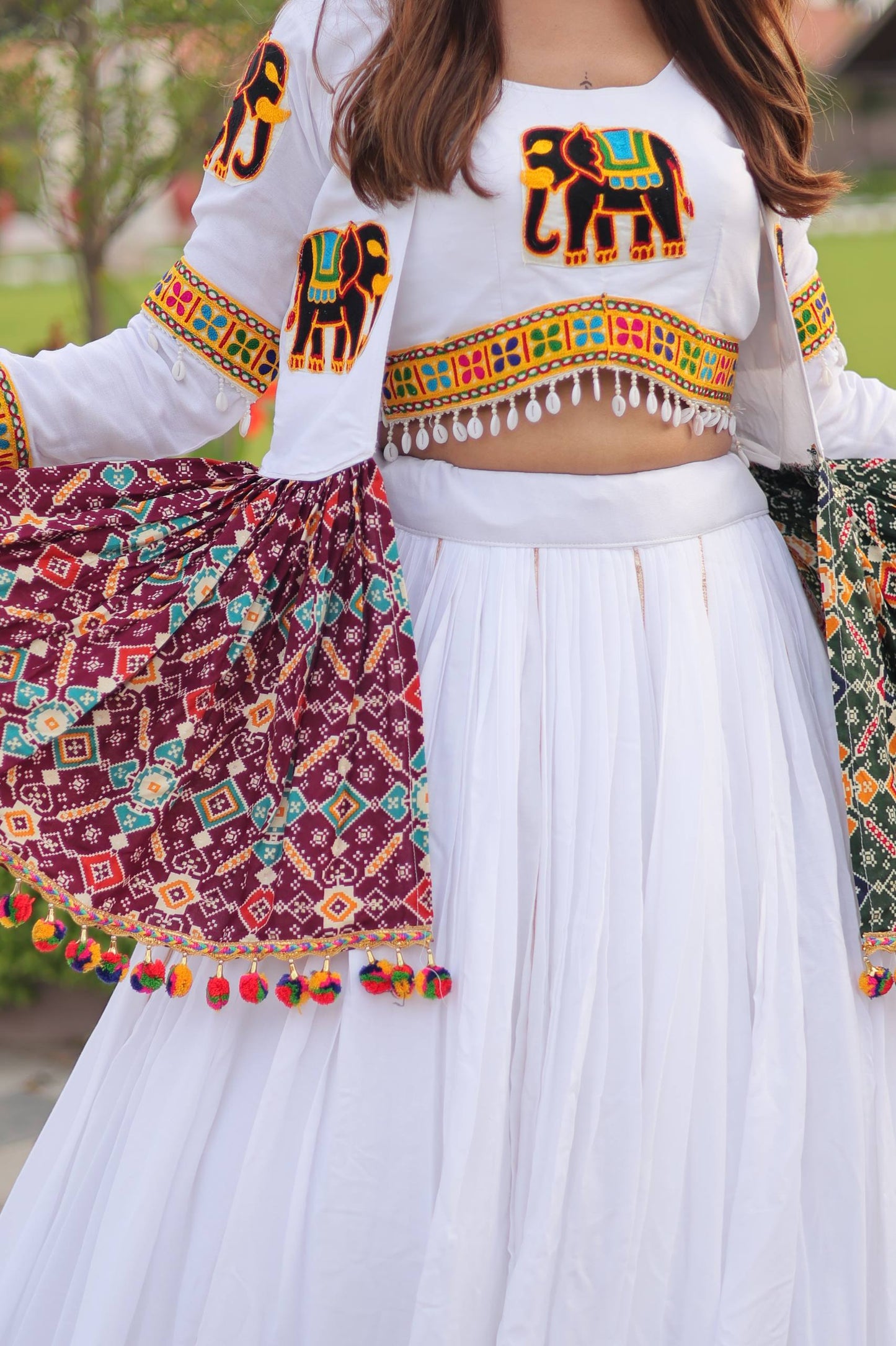 Navratri Special Gamathi Work Lehenga choli