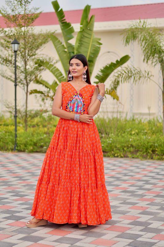 Navratri Special Gamathi Work Gown