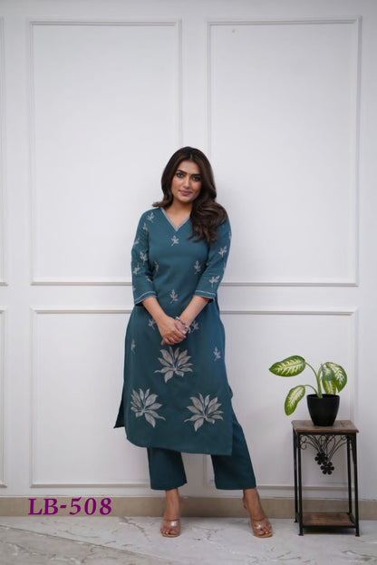 Kurti-pant Set  for Office and Regular Wear