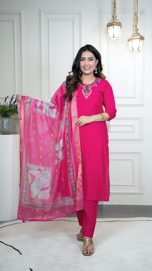 New Designers Kurti Pent Dupatta Set