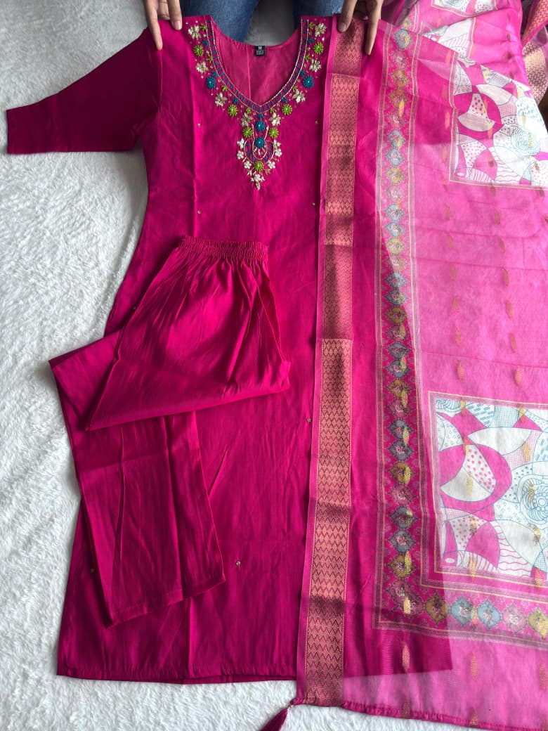New Designers Kurti Pent Dupatta Set