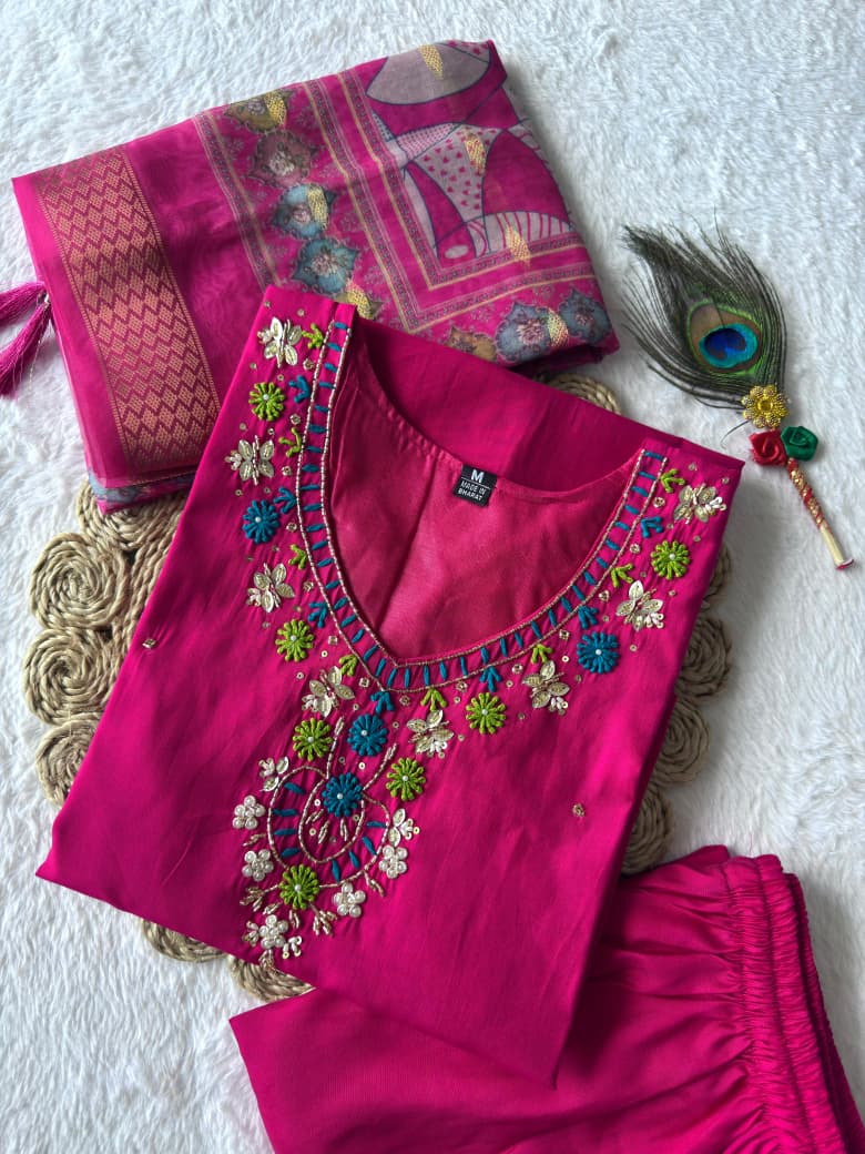 New Designers Kurti Pent Dupatta Set