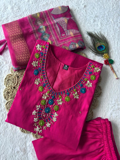 New Designers Kurti Pent Dupatta Set