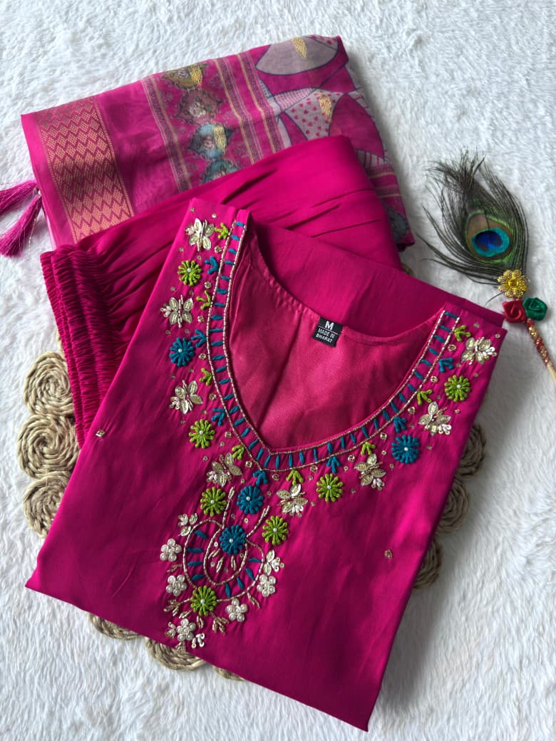 New Designers Kurti Pent Dupatta Set