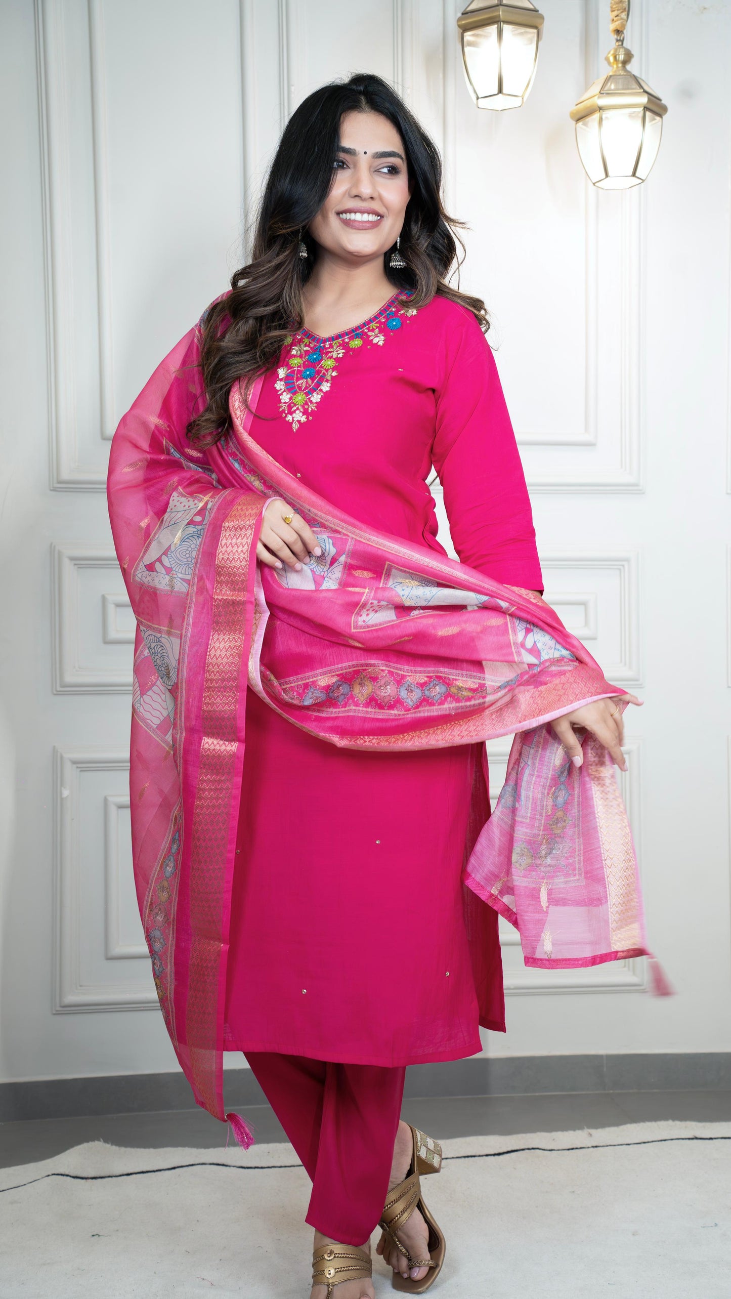 New Designers Kurti Pent Dupatta Set