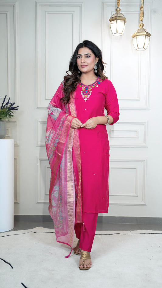 New Designers Kurti Pent Dupatta Set