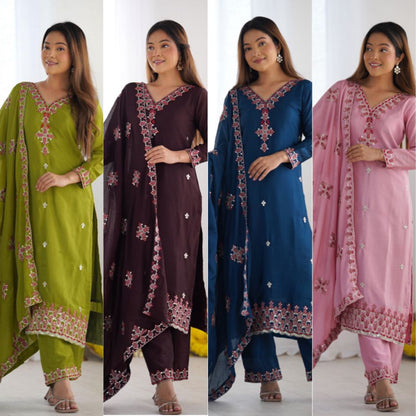 Party Wear Look Top-Bottom and Dupatta With Heavy Embroidery Work*💥👗