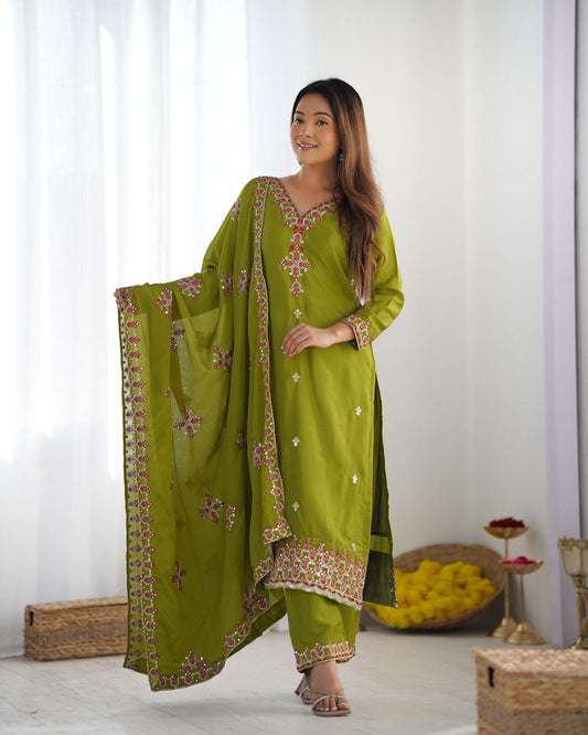 Party Wear Look Top-Bottom and Dupatta With Heavy Embroidery Work*💥👗
