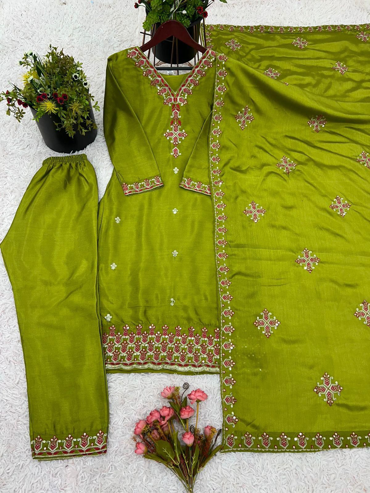 Party Wear Look Top-Bottom and Dupatta With Heavy Embroidery Work*💥👗