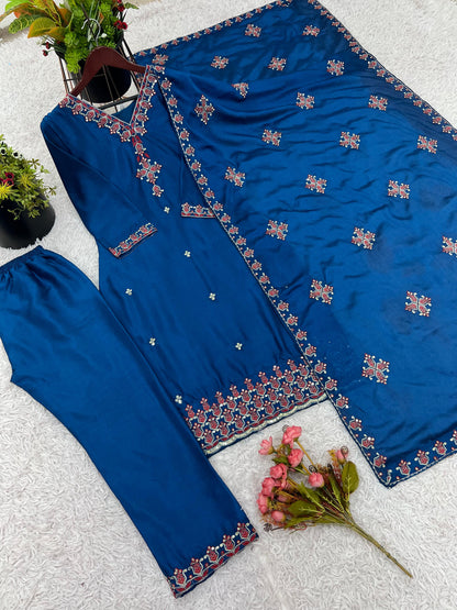 Party Wear Look Top-Bottom and Dupatta With Heavy Embroidery Work*💥👗
