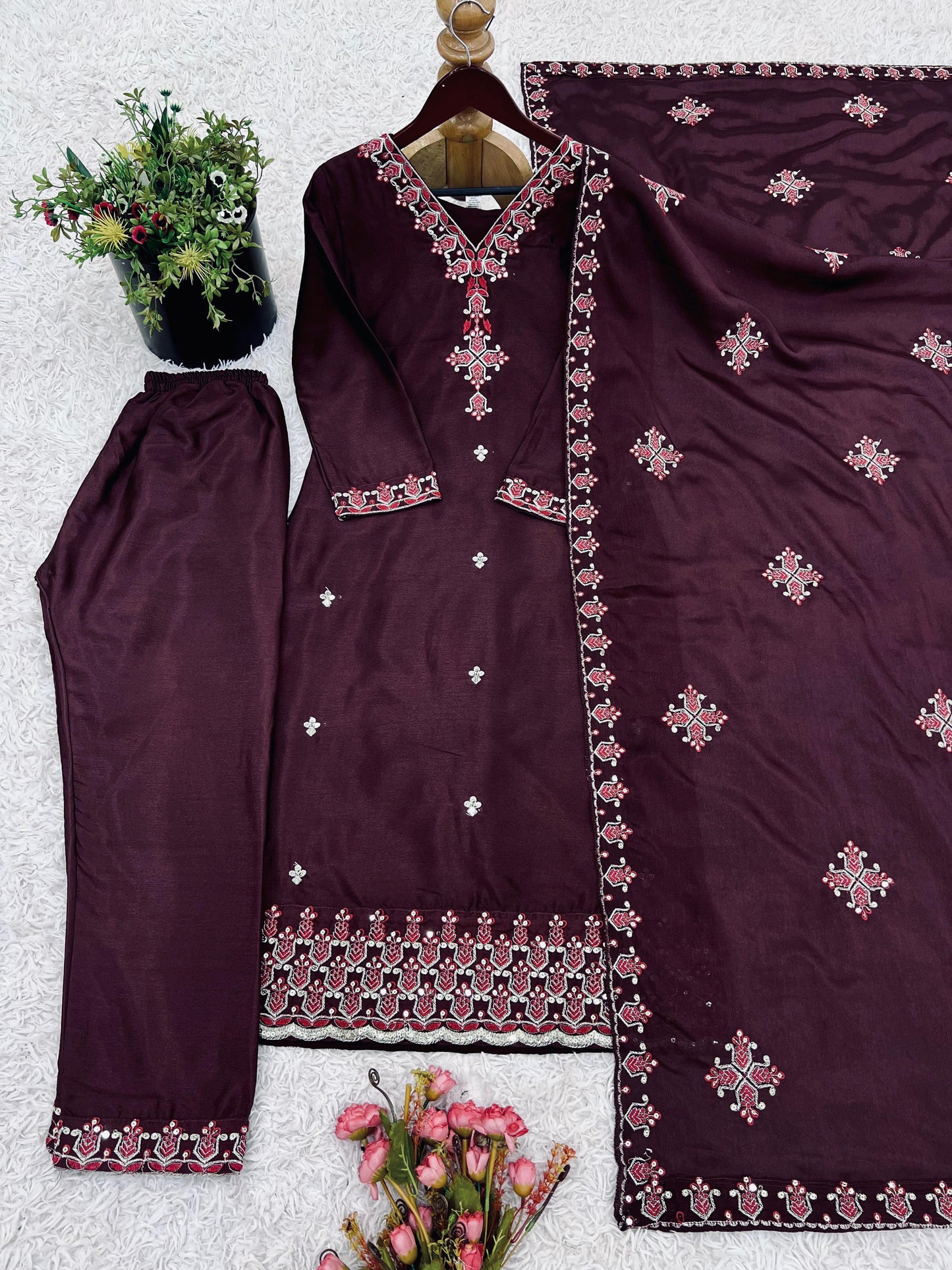 Party Wear Look Top-Bottom and Dupatta With Heavy Embroidery Work*💥👗