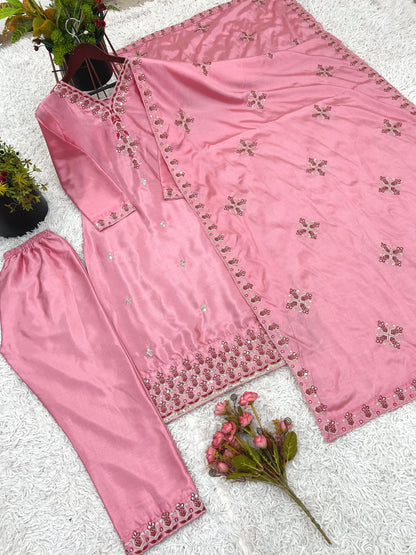 Party Wear Look Top-Bottom and Dupatta With Heavy Embroidery Work*💥👗