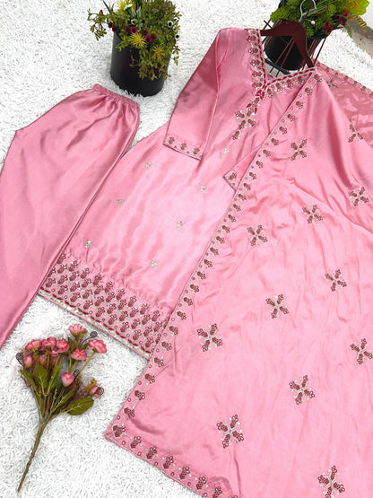 Party Wear Look Top-Bottom and Dupatta With Heavy Embroidery Work*💥👗