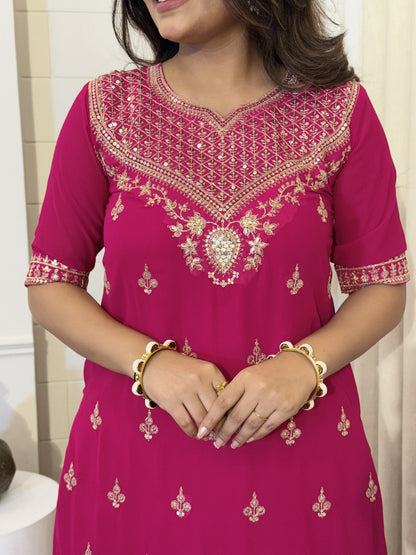 Embroidered Sequence Short Kurti Set