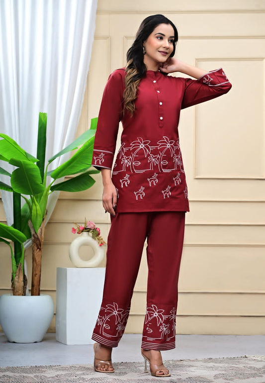 Ladybook Launch New Embroidery Kurti-pant Set for Office and Regular Wear