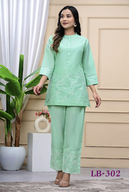 Ladybook Launch New Embroidery Kurti-pant Set for Office and Regular Wear