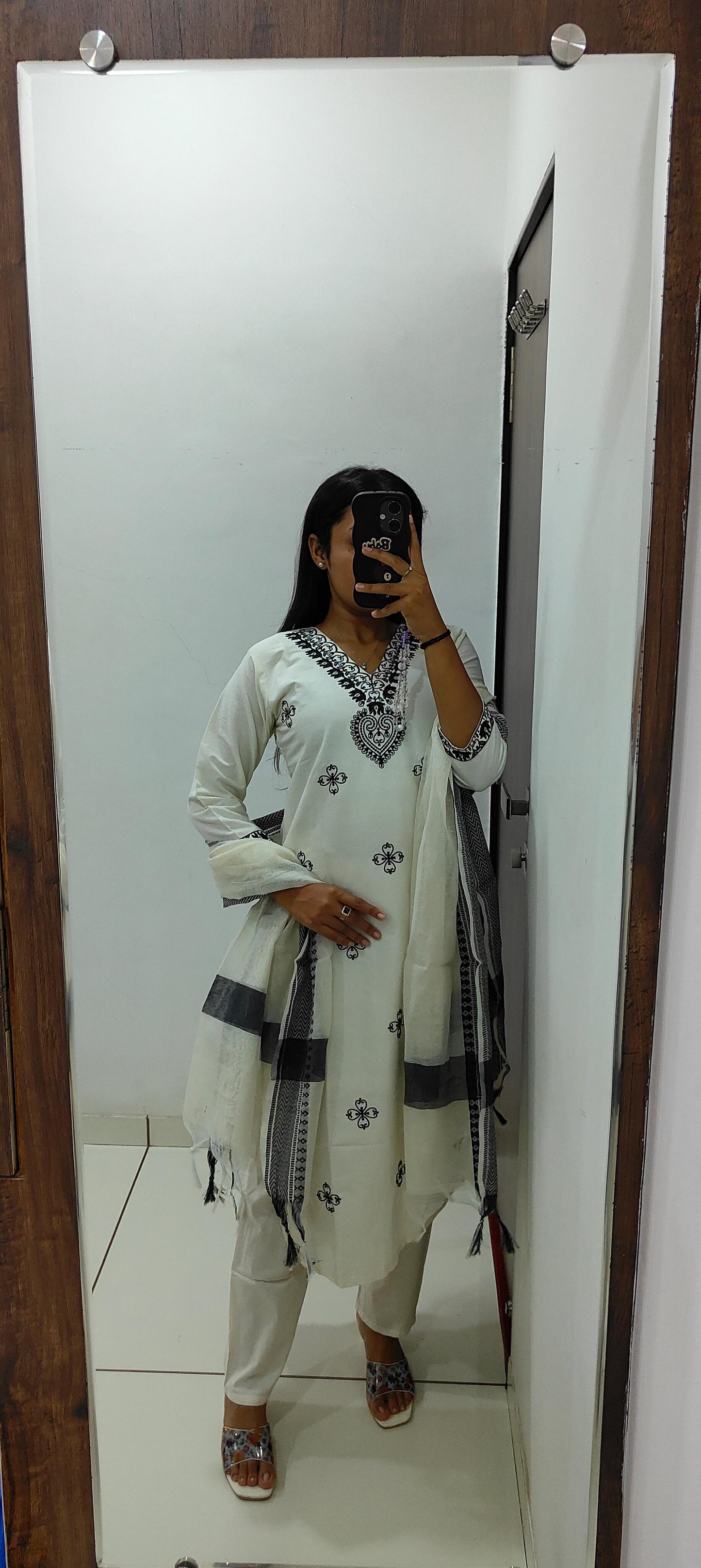 Khadi Cotton Kurti Pent Dupatta Set