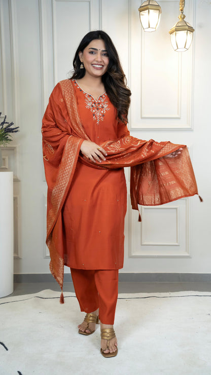New Designers Kurti Pent Dupatta Set