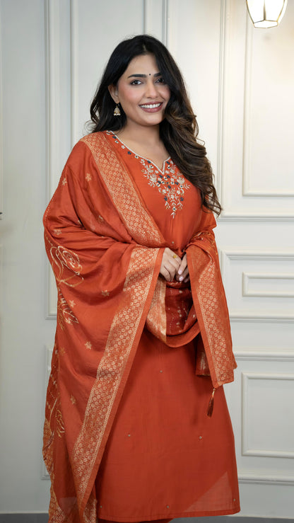 New Designers Kurti Pent Dupatta Set