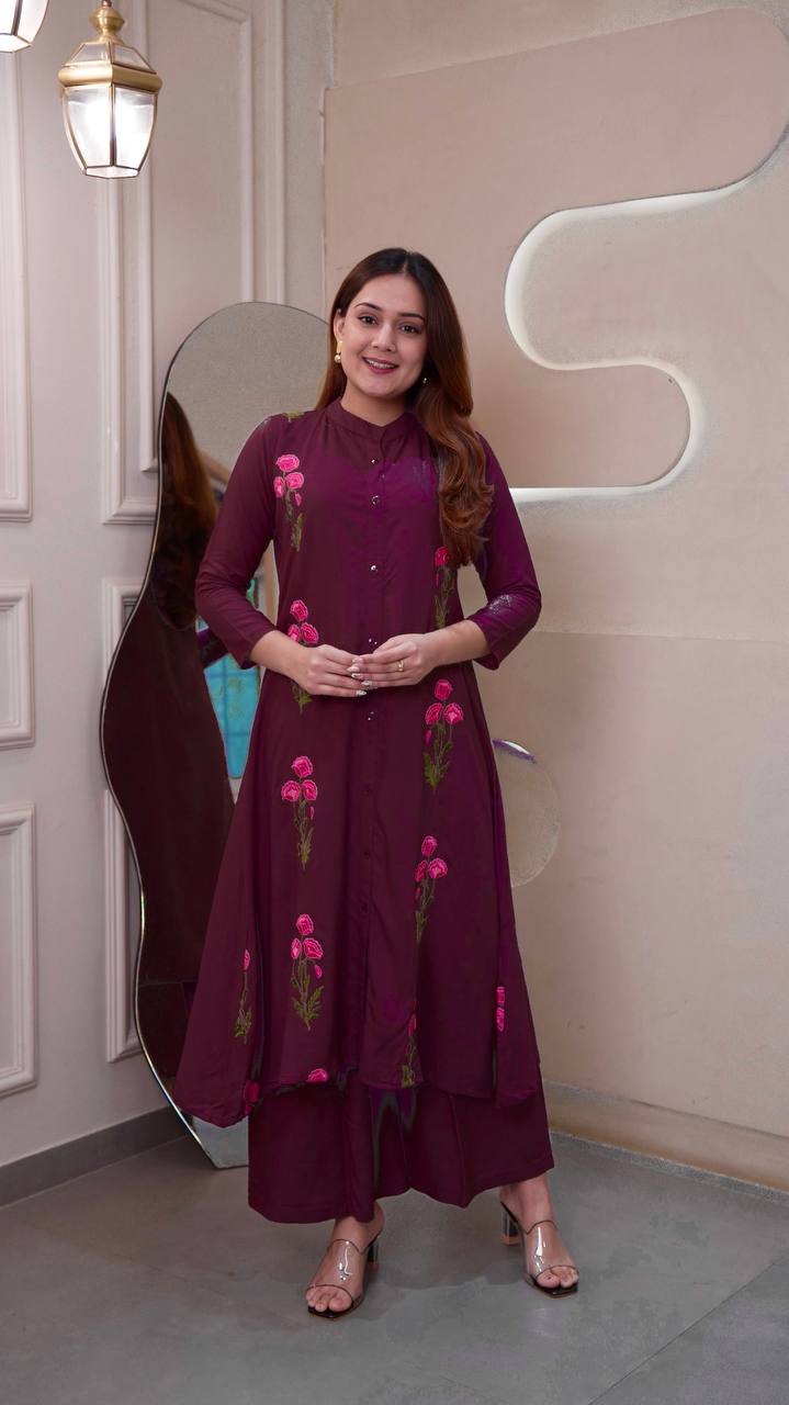 Long Flair Kurti with Palazzo