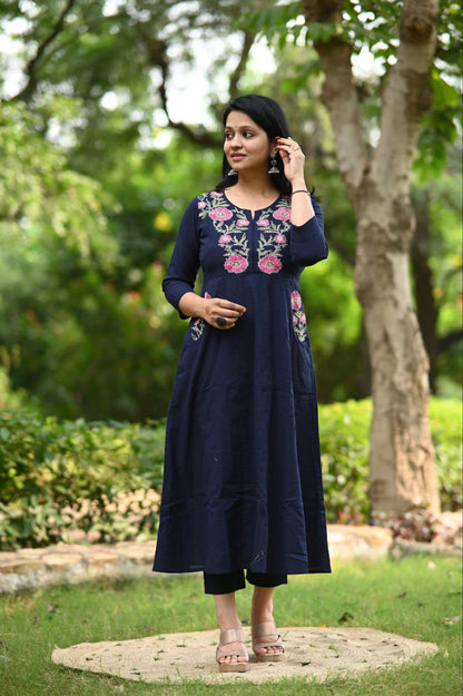 2 Side Pocket with Embroidery Suit Sets