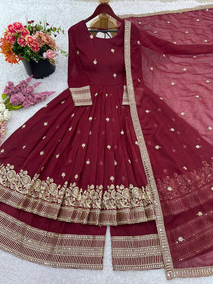 Elegant Heavy Embroidered Sequence Work Set