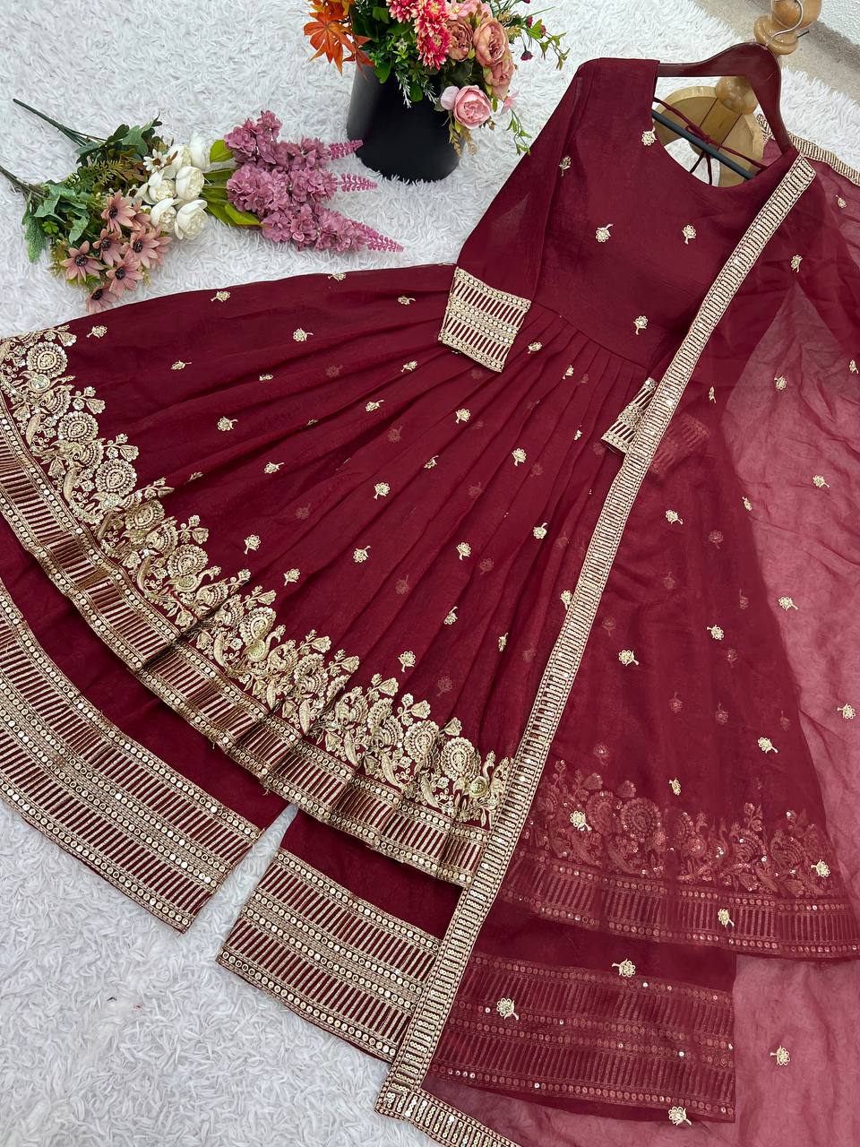 Elegant Heavy Embroidered Sequence Work Set