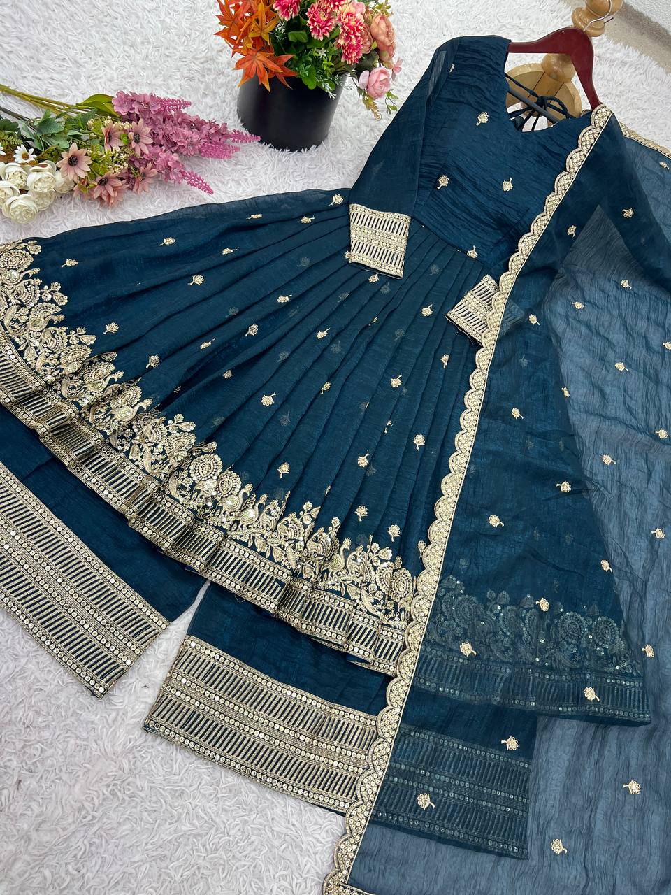 Elegant Heavy Embroidered Sequence Work Set