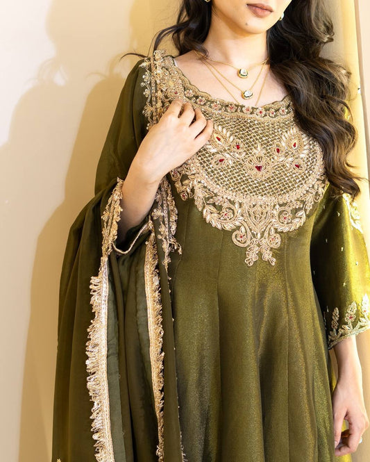 French Crep Silk Top-Bottom And Dupatta