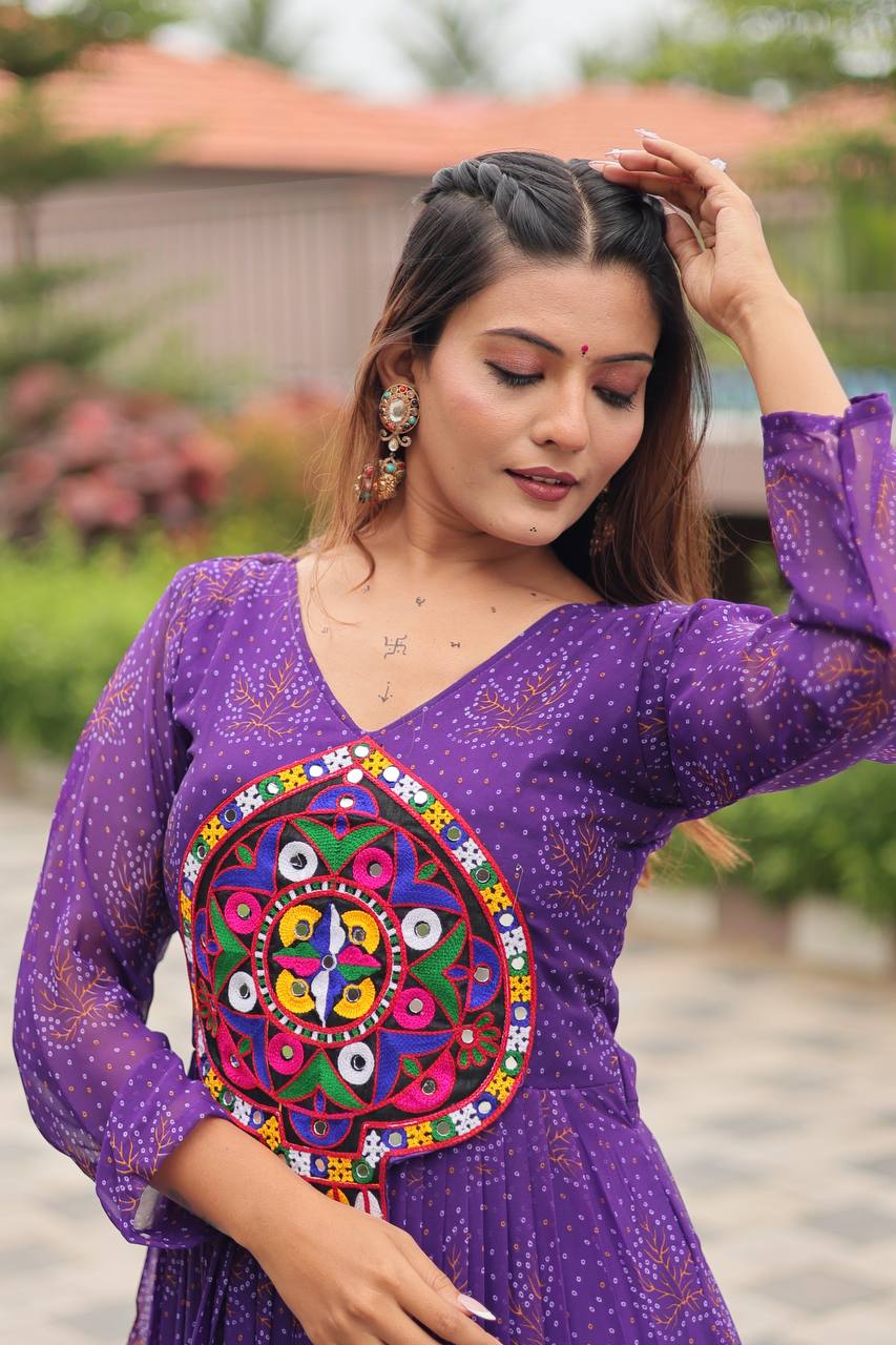 Navratri Special Gamathi Work Gown