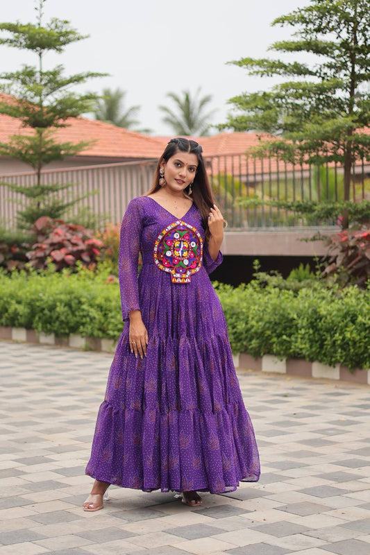 Navratri Special Gamathi Work Gown
