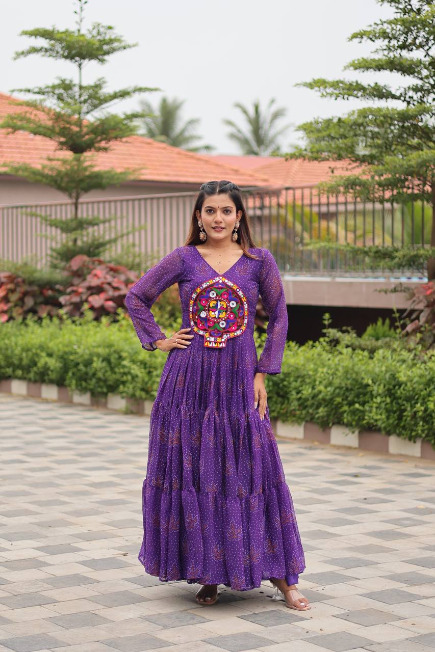 Navratri Special Gamathi Work Gown