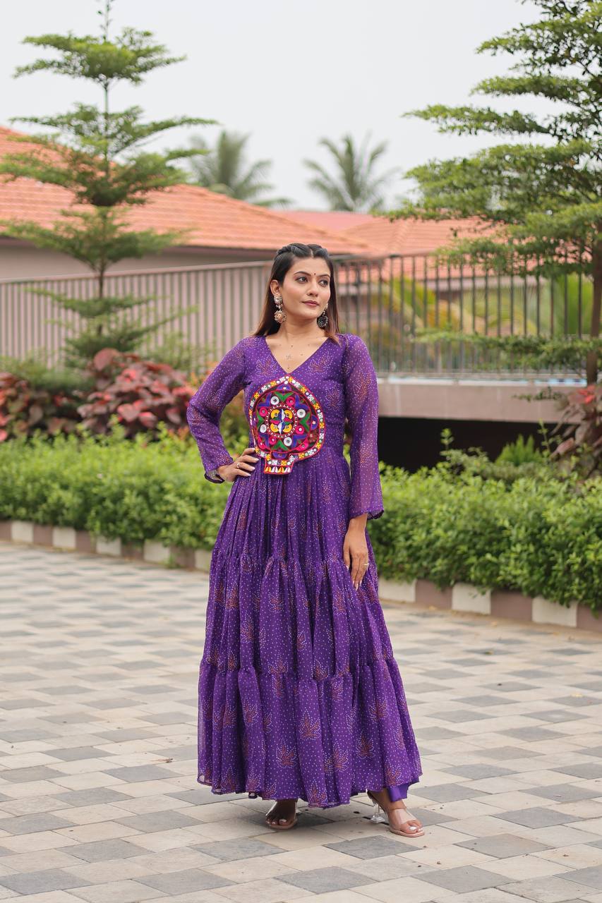 Navratri Special Gamathi Work Gown