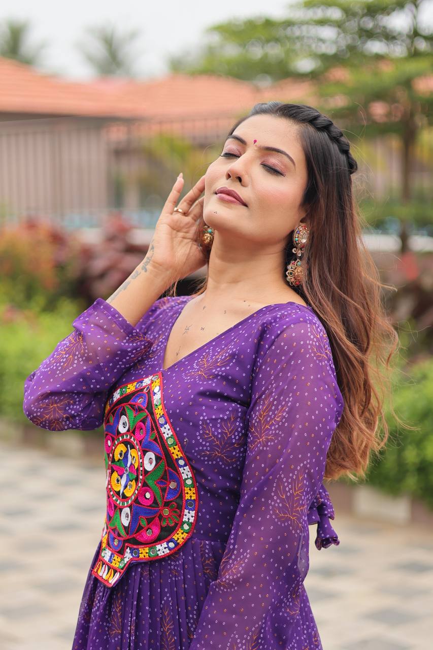 Navratri Special Gamathi Work Gown