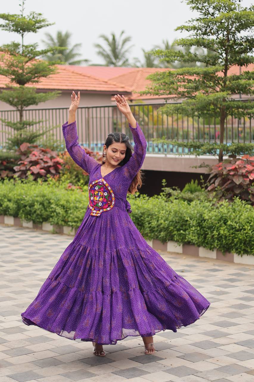 Navratri Special Gamathi Work Gown