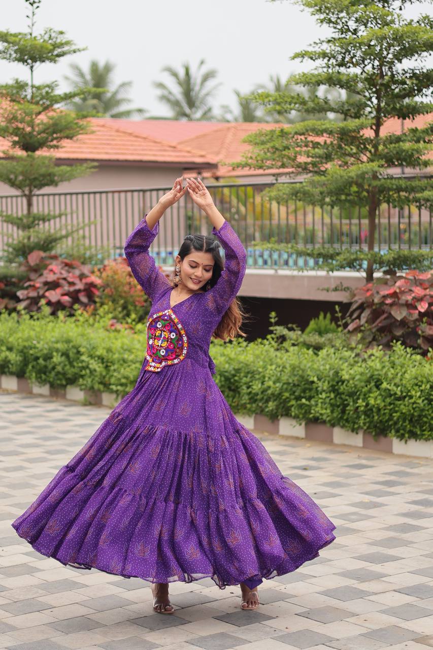 Navratri Special Gamathi Work Gown