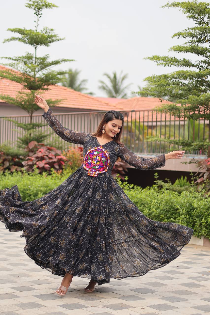 Navratri Special Gamathi Work Gown