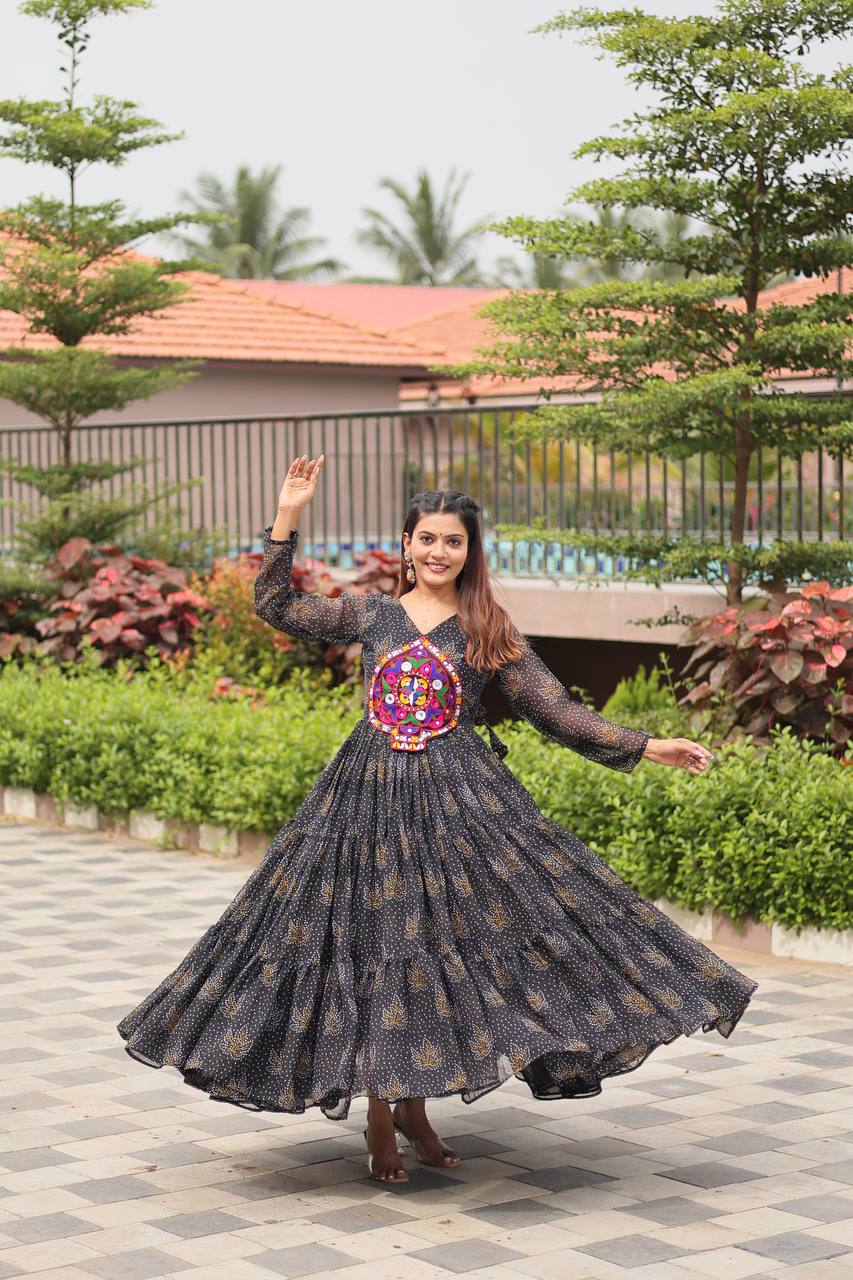 Navratri Special Gamathi Work Gown