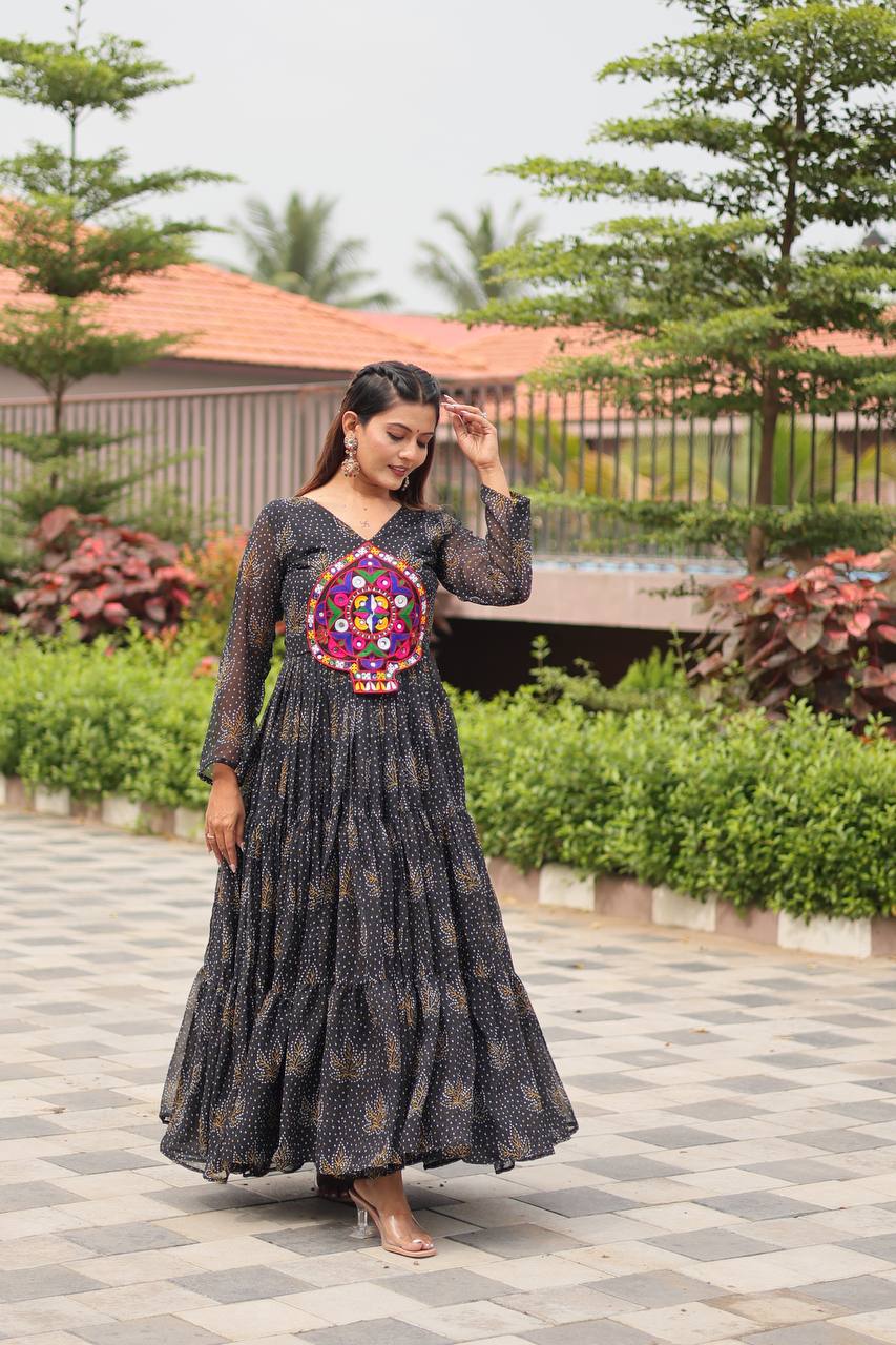 Navratri Special Gamathi Work Gown