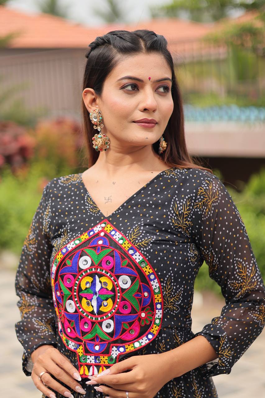 Navratri Special Gamathi Work Gown
