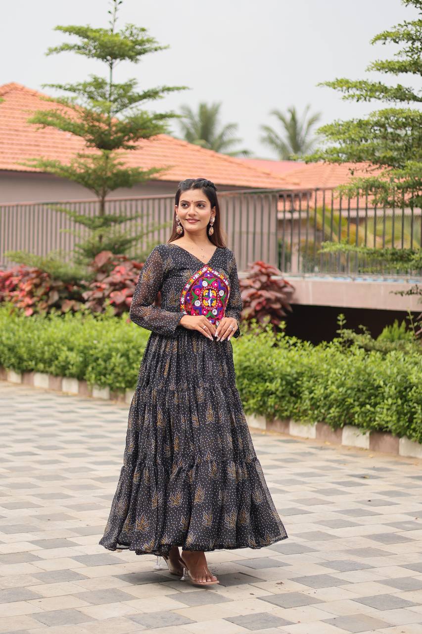 Navratri Special Gamathi Work Gown