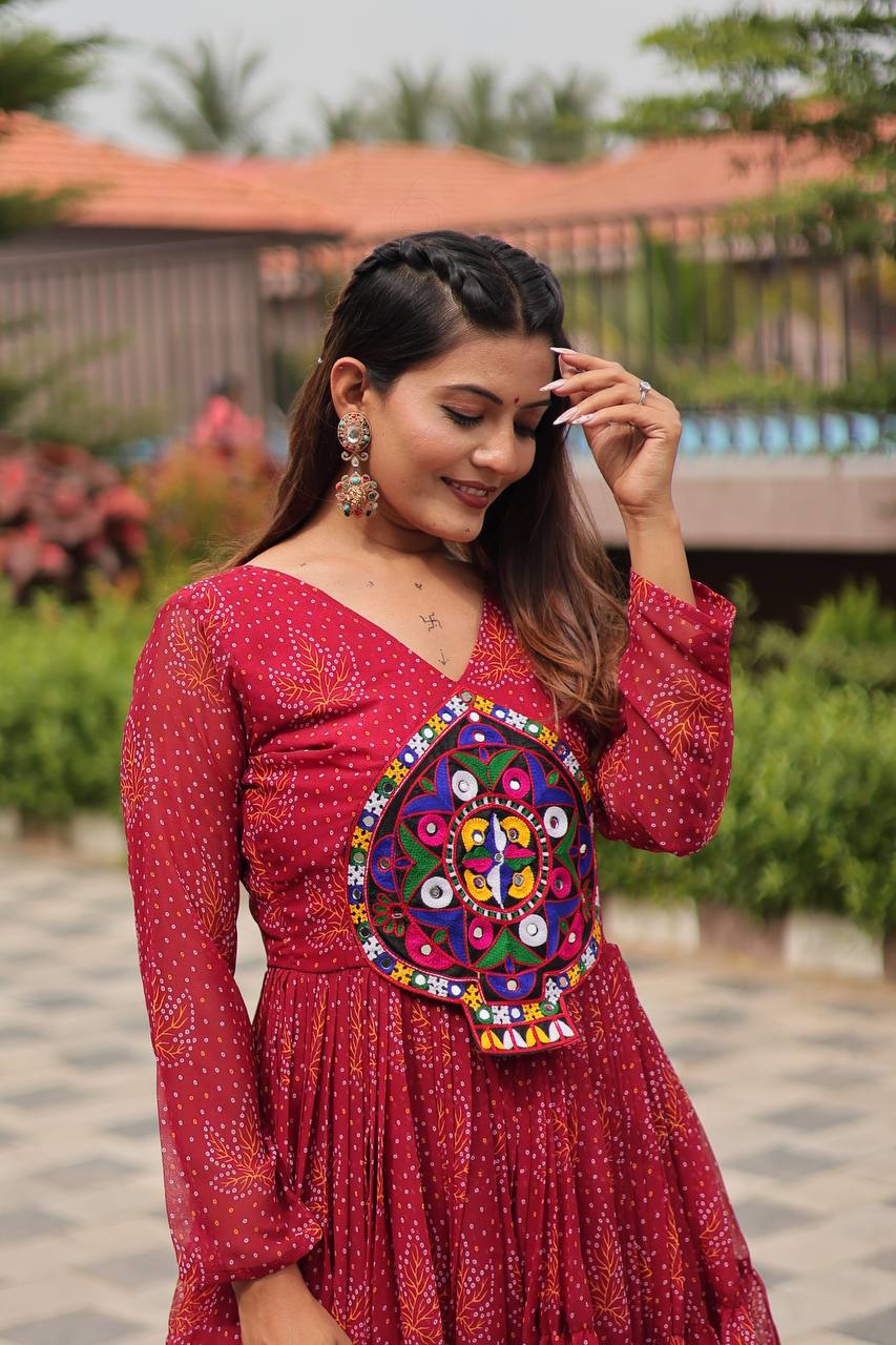 Navratri Special Gamathi Work Gown