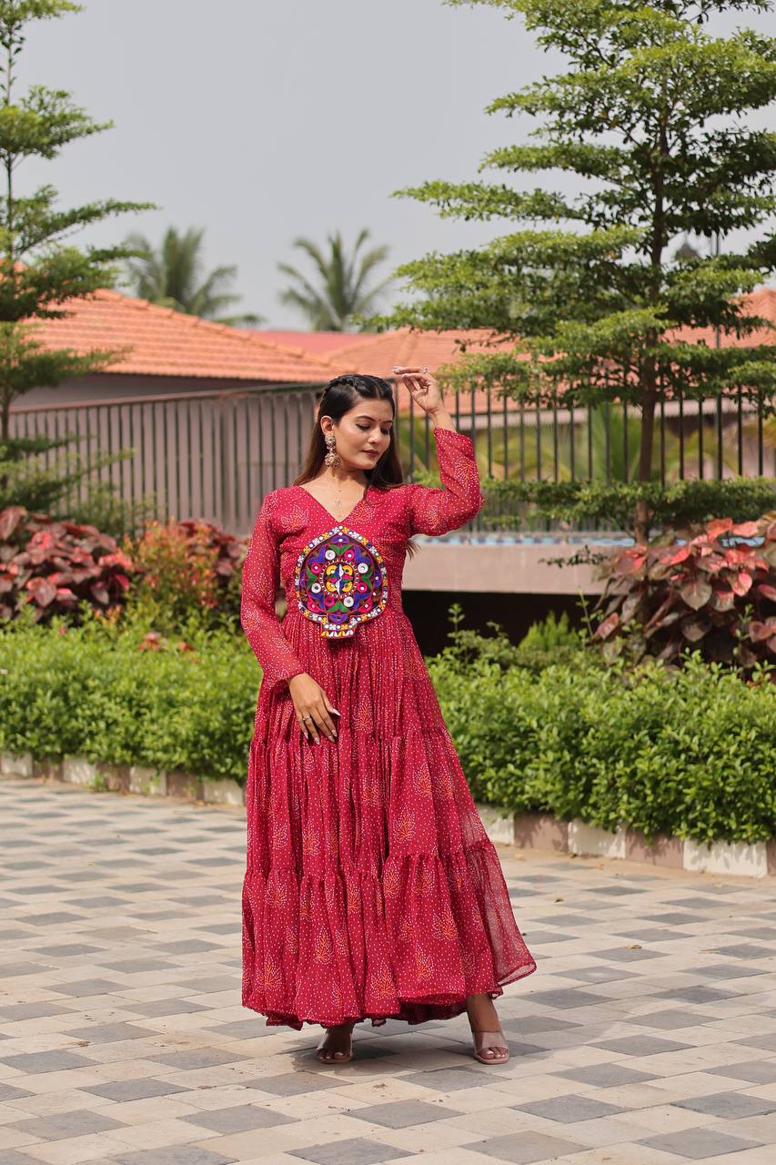 Navratri Special Gamathi Work Gown