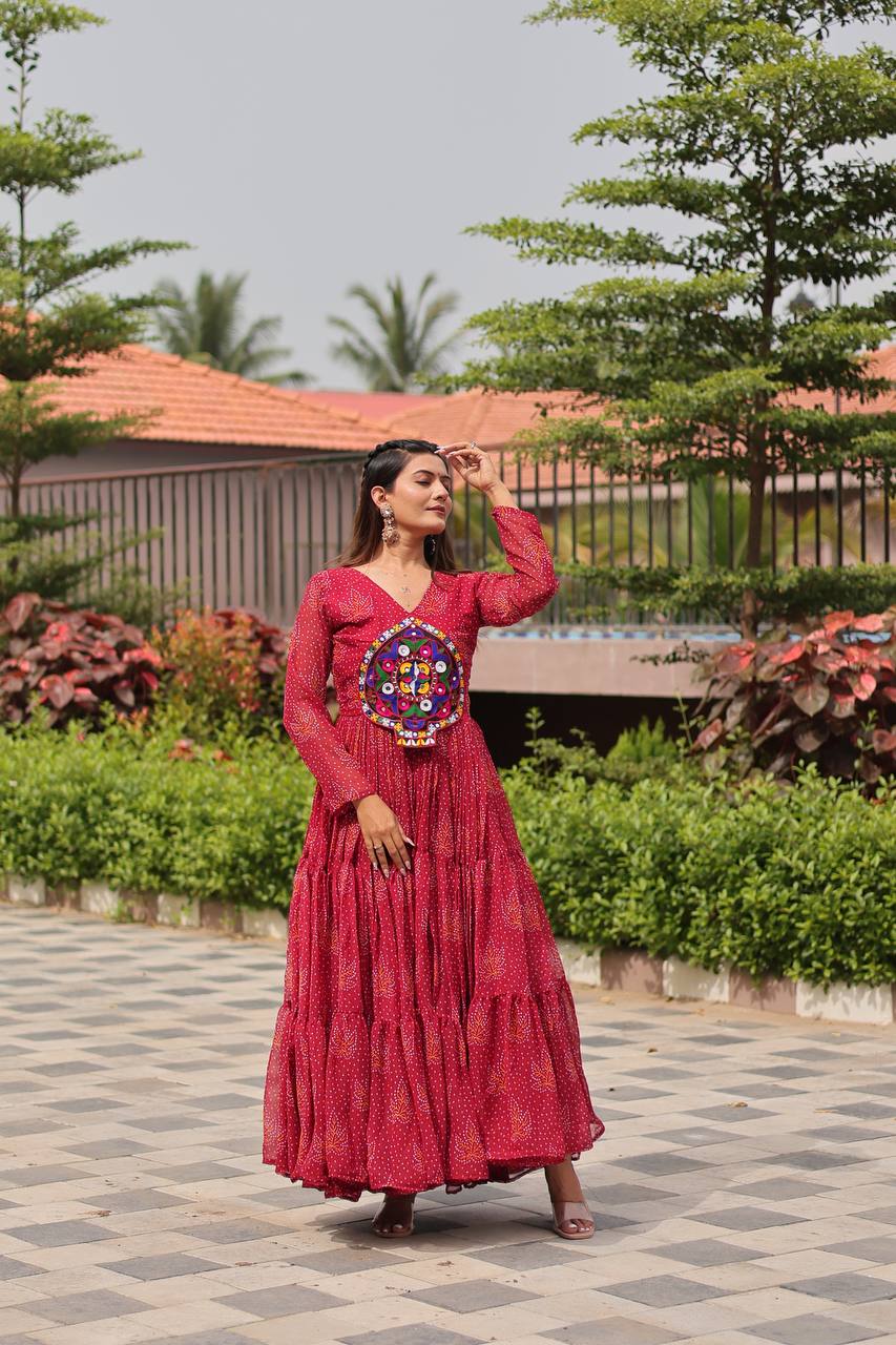 Navratri Special Gamathi Work Gown