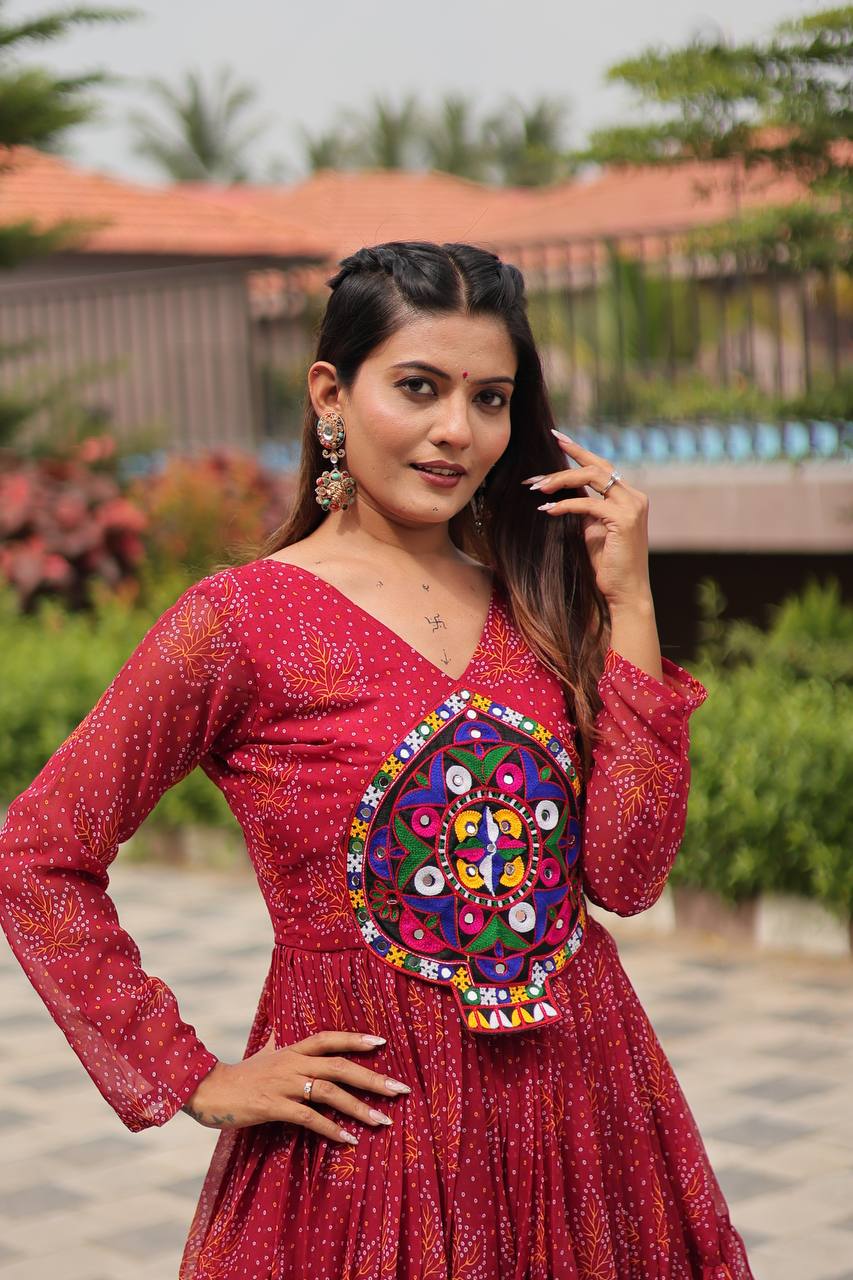 Navratri Special Gamathi Work Gown