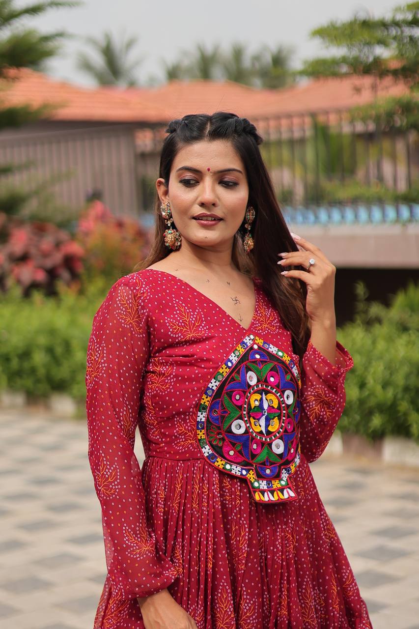 Navratri Special Gamathi Work Gown