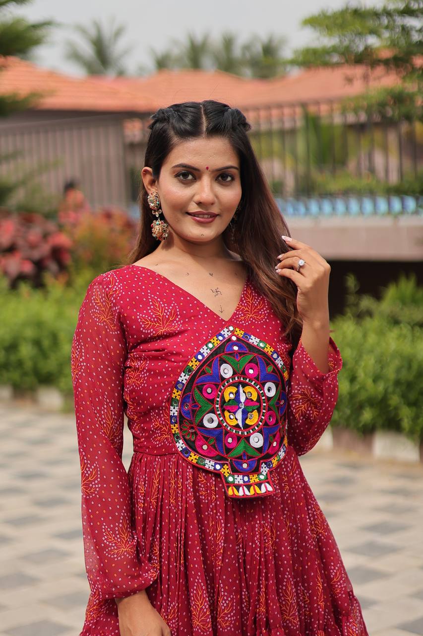 Navratri Special Gamathi Work Gown