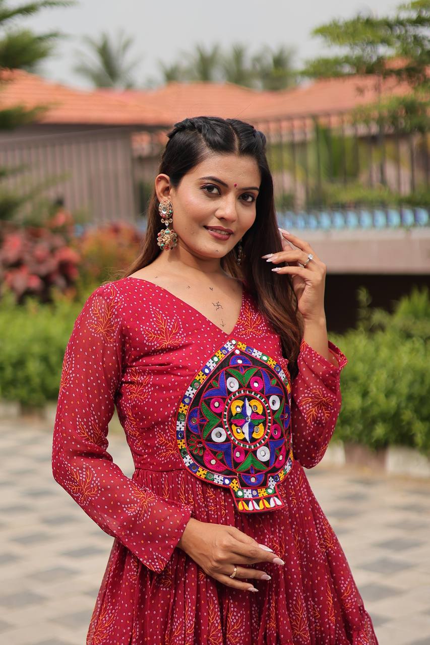 Navratri Special Gamathi Work Gown