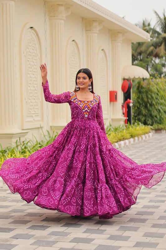 Navratri Special Gamathi Work Gown