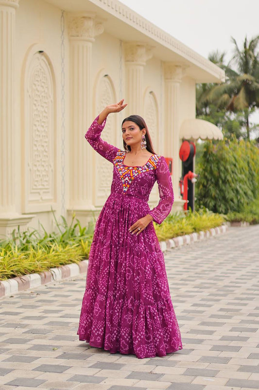 Navratri Special Gamathi Work Gown